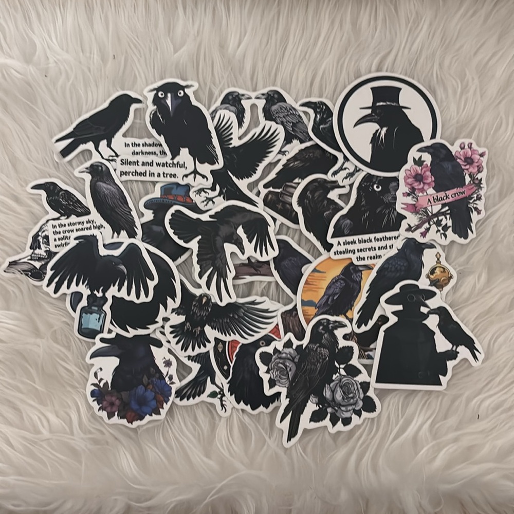 26 Crow Stickers🐦‍⬛🖤 - Picture 8 of 9